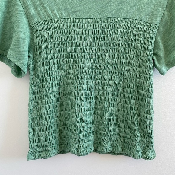 ATM Slub Jersey Smocked Tee In Havana Green Size XL New With Tag - Picture 7 of 8